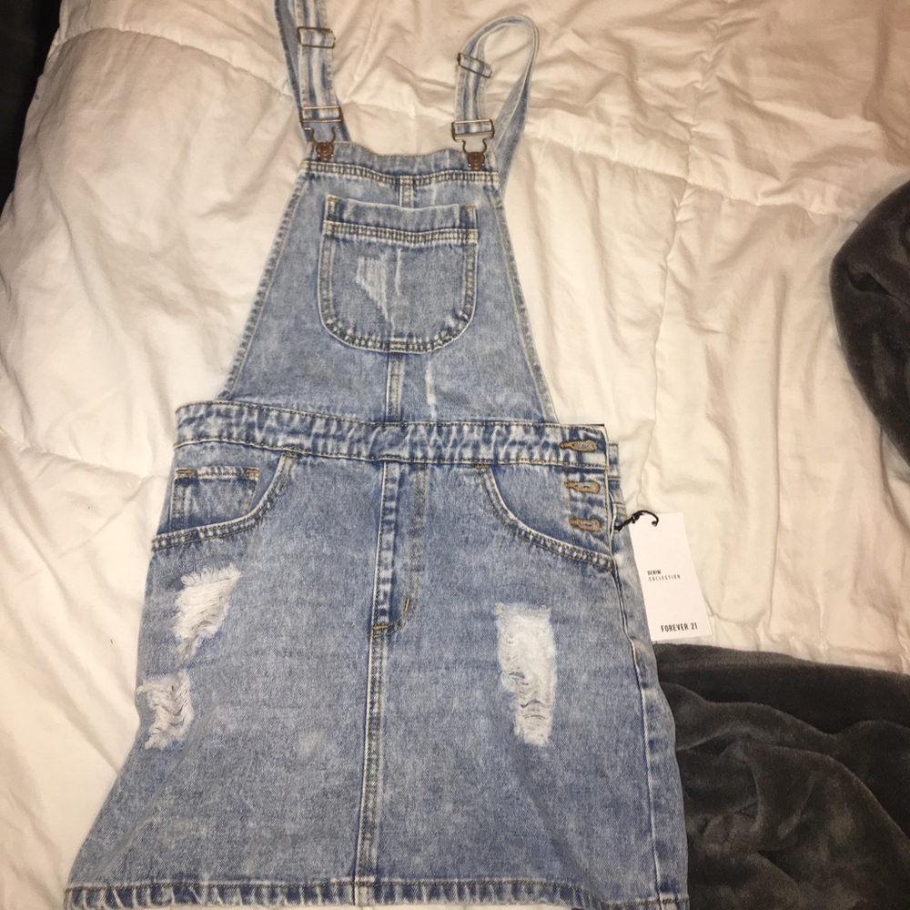 Denim overall dress